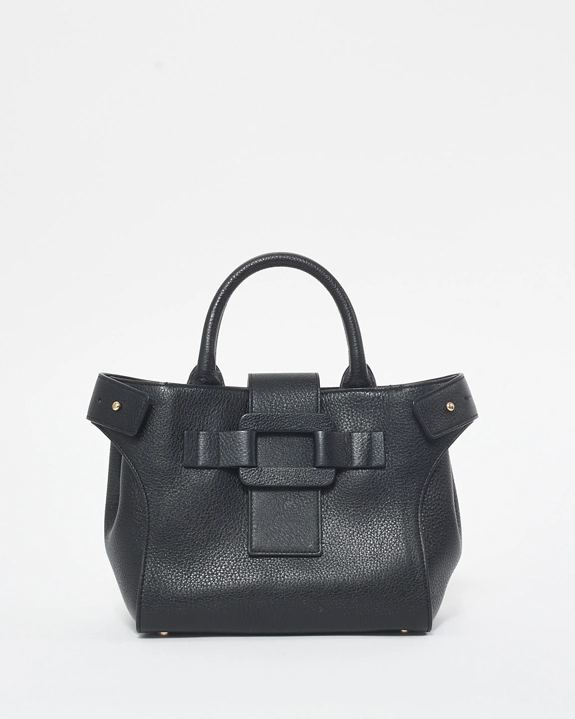 Roger Vivier Black Leather Small Pilgrim Tote Bag