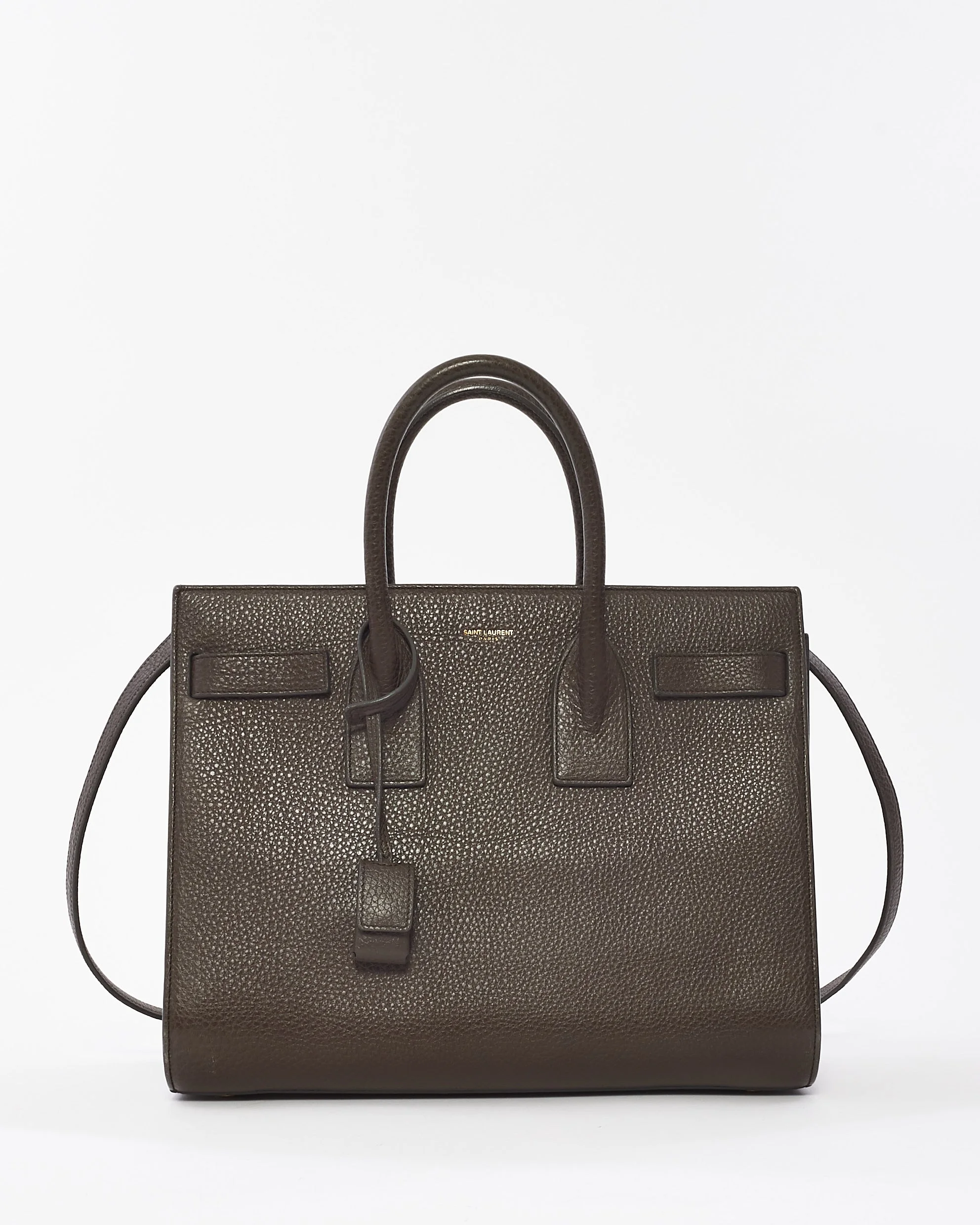Saint Laurent Grey Grained Leather Small Sac Du Jour