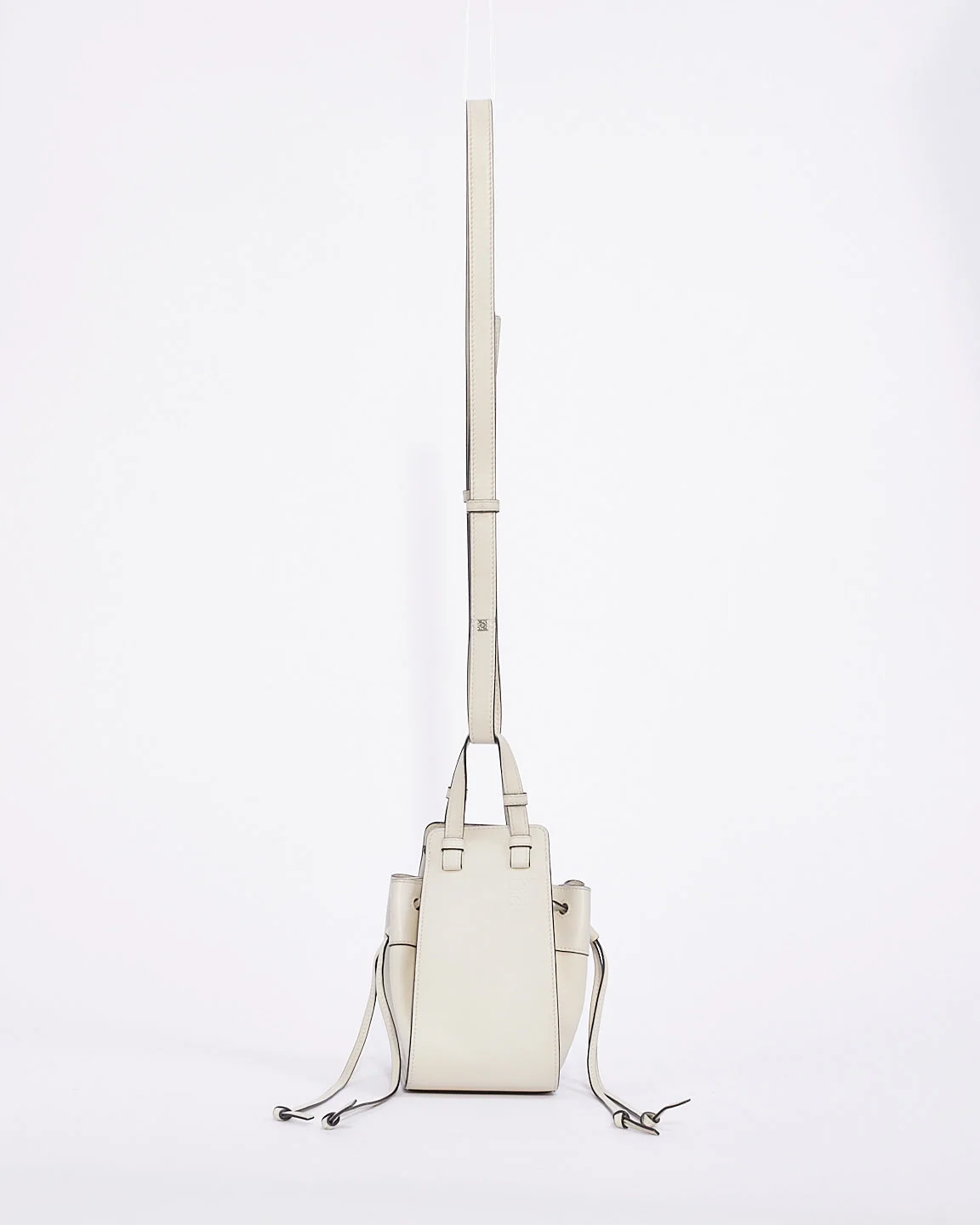 Loewe White Leather Mini Hammock Bag