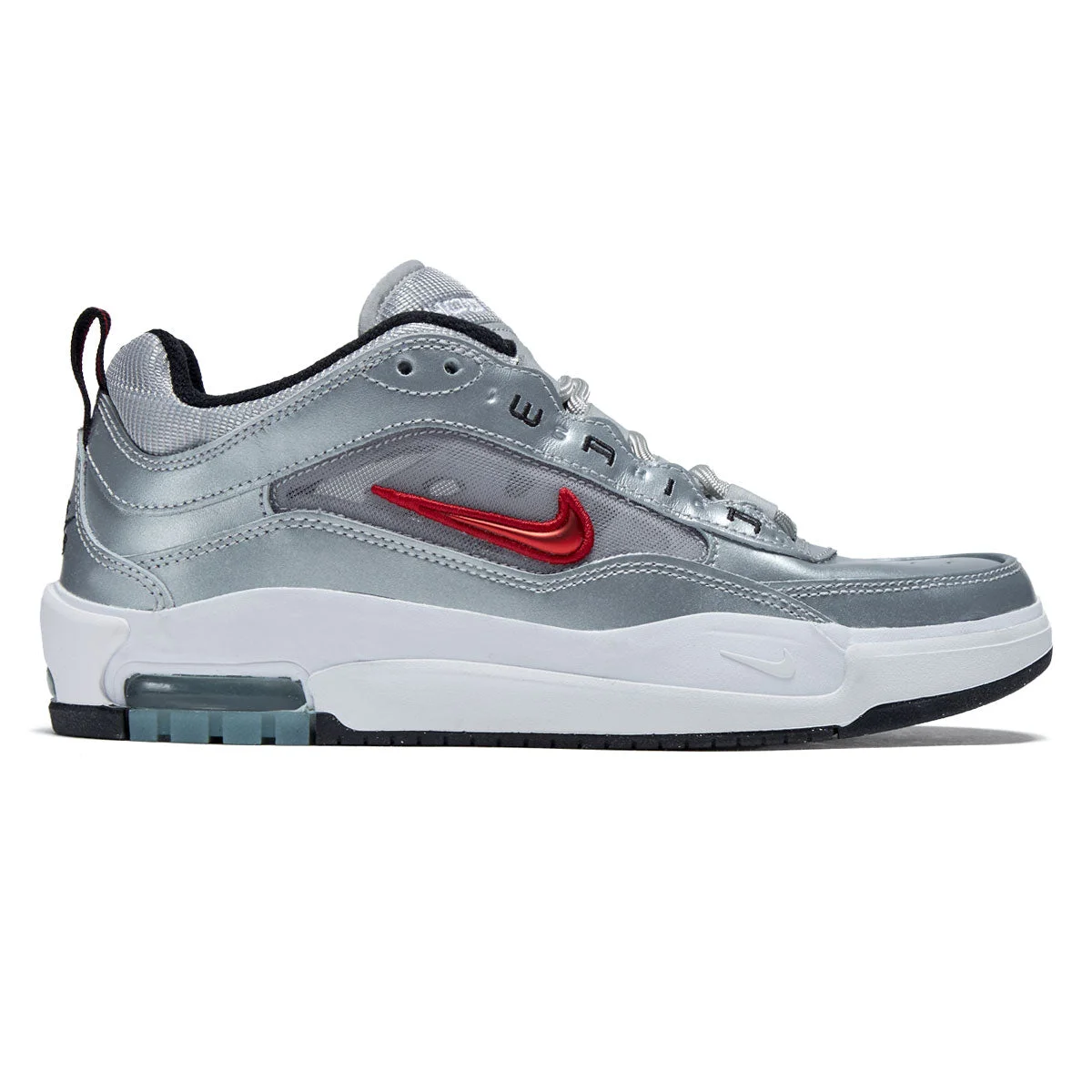 Nike SB Air Max Ishod Premium Shoes - Metallic Silver/Varsity Red