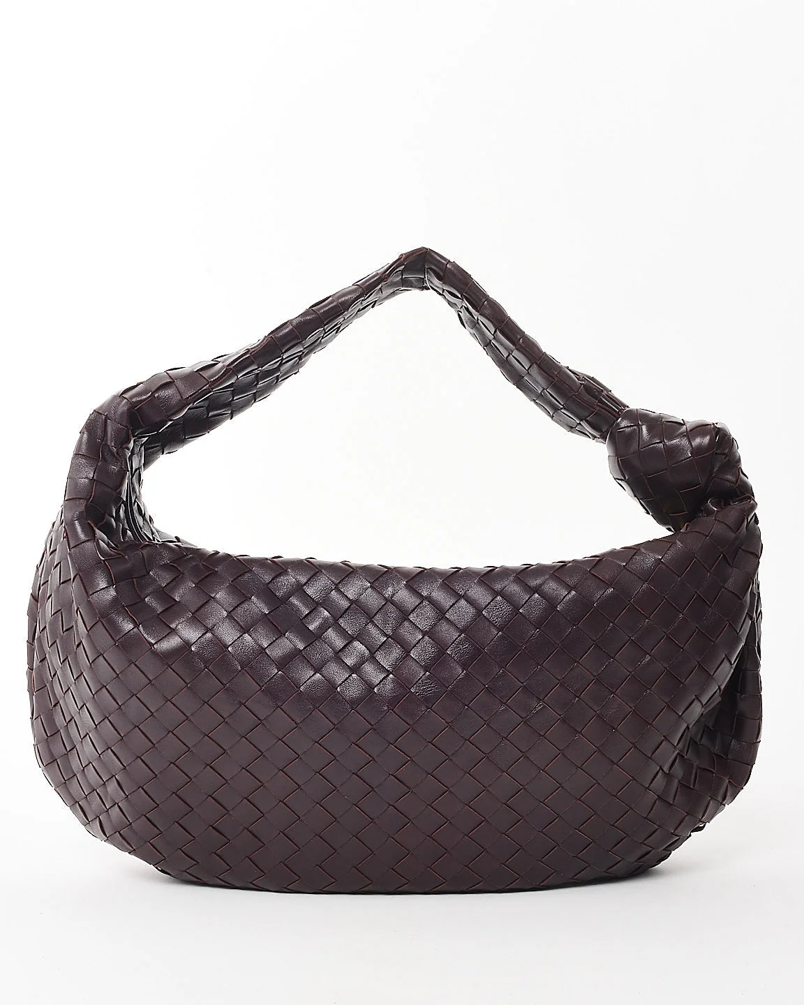 Bottega Veneta Deep Purple Grape Intrecciato Leather Medium Jodie Bag