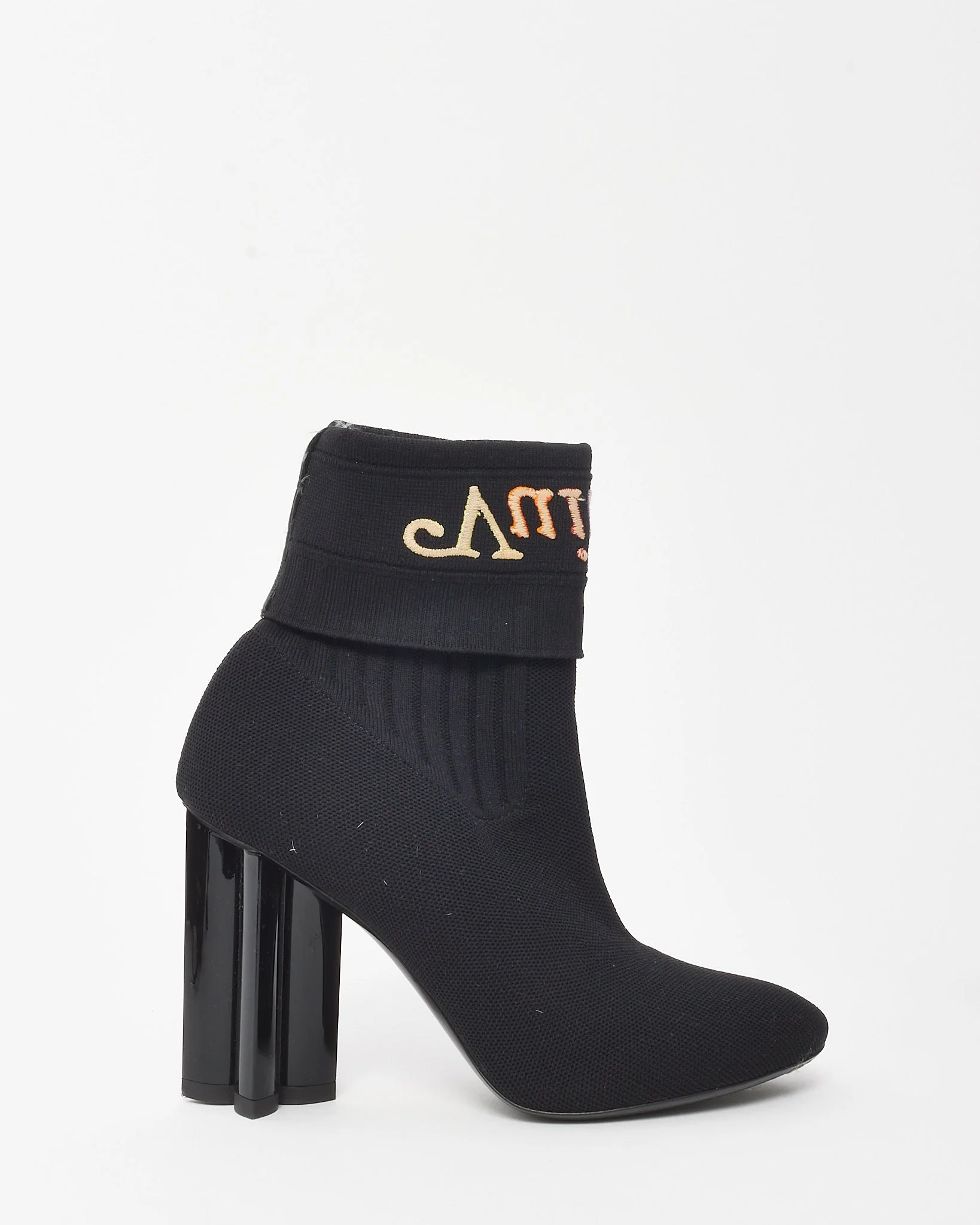 Louis Vuitton Black Stretch Fabric New Wave Silhouette Ankle Boots - 37